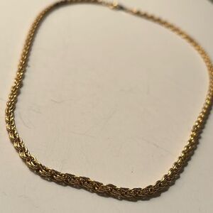 Vintage dainty gold tone multi link chain necklace 20”